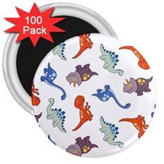 Pattern Dinosaurs 3  Magnets (100 Pack) by HermanTelo