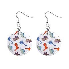 Pattern Dinosaurs Mini Button Earrings by HermanTelo