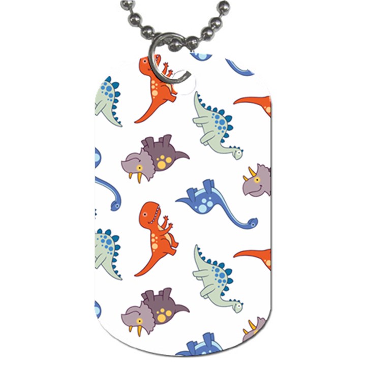 Pattern Dinosaurs Dog Tag (One Side)