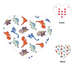 Pattern Dinosaurs Playing Cards (heart)