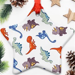 Pattern Dinosaurs Star Ornament (two Sides)