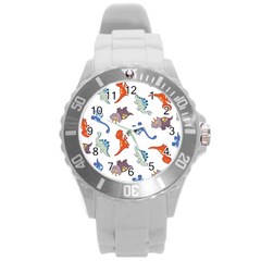 Pattern Dinosaurs Round Plastic Sport Watch (l)