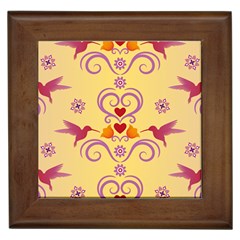 Pattern Bird Flower Framed Tiles by HermanTelo