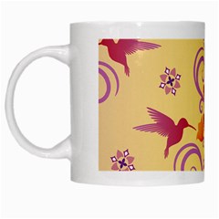 Pattern Bird Flower White Mugs by HermanTelo