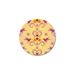 Pattern Bird Flower Golf Ball Marker