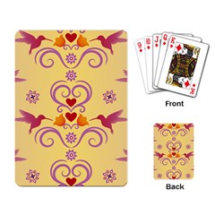 Pattern Bird Flower Playing Cards Single Design