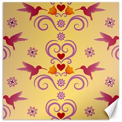 Pattern Bird Flower Canvas 12  X 12 