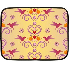 Pattern Bird Flower Double Sided Fleece Blanket (mini) 