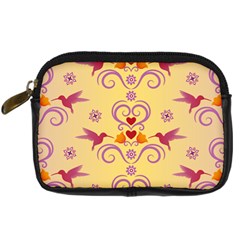 Pattern Bird Flower Digital Camera Leather Case by HermanTelo