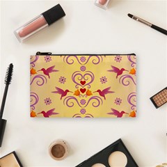 Pattern Bird Flower Cosmetic Bag (small)