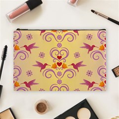 Pattern Bird Flower Cosmetic Bag (large)