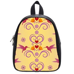 Pattern Bird Flower School Bag (small)