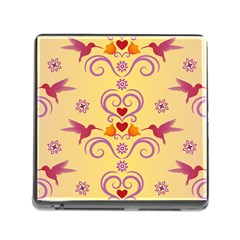 Pattern Bird Flower Memory Card Reader (square 5 Slot)