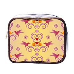 Pattern Bird Flower Mini Toiletries Bag (one Side)