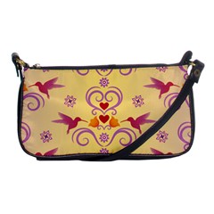 Pattern Bird Flower Shoulder Clutch Bag