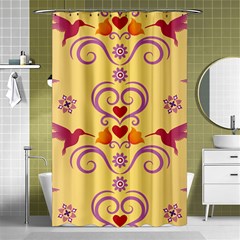 Pattern Bird Flower Shower Curtain 48  X 72  (small) 