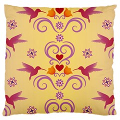 Pattern Bird Flower Standard Flano Cushion Case (two Sides)