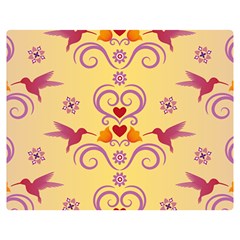 Pattern Bird Flower Double Sided Flano Blanket (medium) 