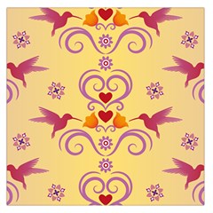 Pattern Bird Flower Large Satin Scarf (square)