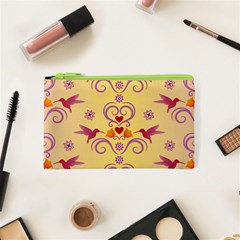 Pattern Bird Flower Cosmetic Bag (xs)