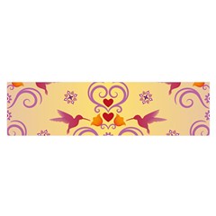 Pattern Bird Flower Satin Scarf (oblong)