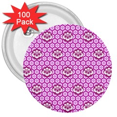 Paulownia Flowers Japanese Style 3  Buttons (100 Pack)  by HermanTelo