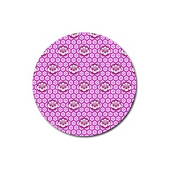 Paulownia Flowers Japanese Style Rubber Round Coaster (4 Pack)  by HermanTelo