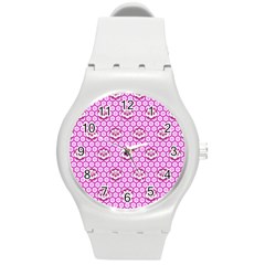 Paulownia Flowers Japanese Style Round Plastic Sport Watch (m) by HermanTelo