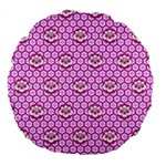 Paulownia Flowers Japanese Style Large 18  Premium Flano Round Cushions Back