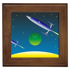 Rocket Spaceship Space Framed Tiles by HermanTelo