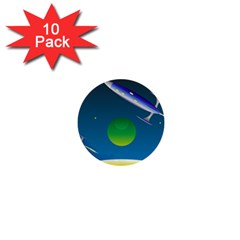 Rocket Spaceship Space 1  Mini Buttons (10 Pack)  by HermanTelo