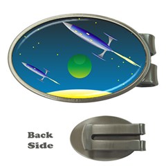 Rocket Spaceship Space Money Clips (oval) 