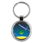 Rocket Spaceship Space Key Chain (Round) Front