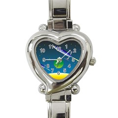 Rocket Spaceship Space Heart Italian Charm Watch by HermanTelo