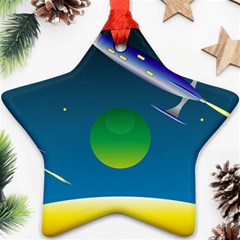 Rocket Spaceship Space Star Ornament (two Sides) by HermanTelo