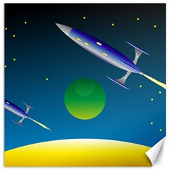 Rocket Spaceship Space Canvas 12  X 12  by HermanTelo