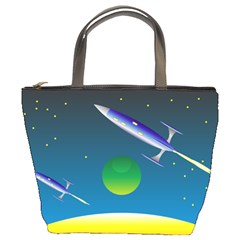 Rocket Spaceship Space Bucket Bag