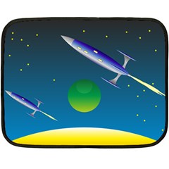 Rocket Spaceship Space Fleece Blanket (mini)