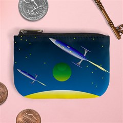 Rocket Spaceship Space Mini Coin Purse by HermanTelo