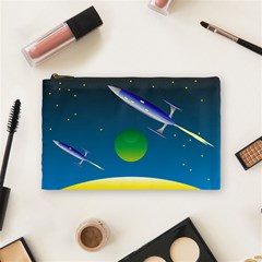 Rocket Spaceship Space Cosmetic Bag (medium) by HermanTelo