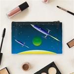 Rocket Spaceship Space Cosmetic Bag (Medium) Back