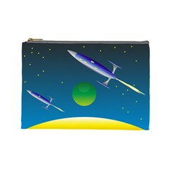 Rocket Spaceship Space Cosmetic Bag (large) by HermanTelo