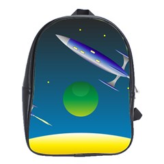 Rocket Spaceship Space School Bag (large) by HermanTelo