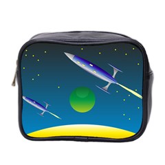 Rocket Spaceship Space Mini Toiletries Bag (two Sides)