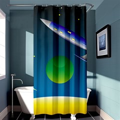 Rocket Spaceship Space Shower Curtain 36  X 72  (stall)  by HermanTelo