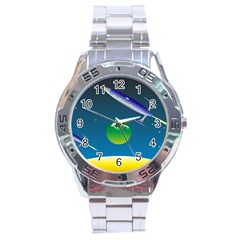 Rocket Spaceship Space Stainless Steel Analogue Watch