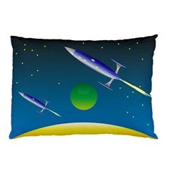 Rocket Spaceship Space Pillow Case (two Sides)