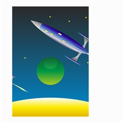 Rocket Spaceship Space Small Garden Flag (two Sides) by HermanTelo