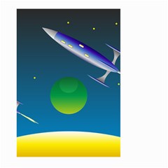 Rocket Spaceship Space Large Garden Flag (two Sides) by HermanTelo