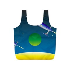 Rocket Spaceship Space Full Print Recycle Bag (s) by HermanTelo